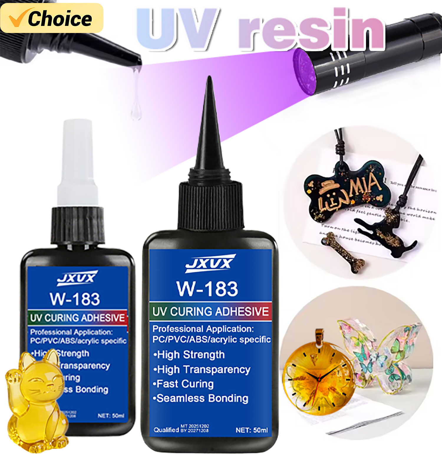 50ml Clear UV Resin Kit Hard T - Liquid Uv Glue Kit avaliação e preço